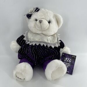 Vintage 2004 Snowflake Teddy Bear Dan Dee Christmas Plush Girl 22" Purple